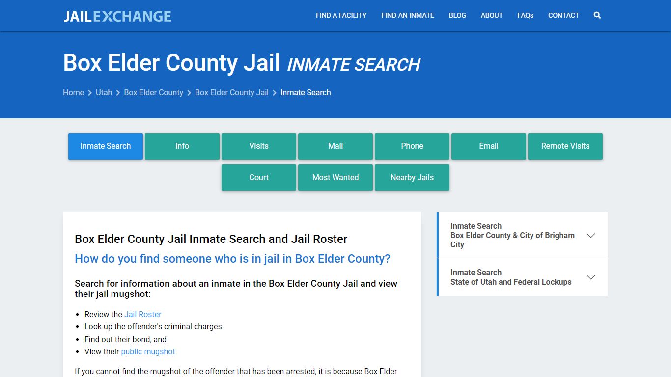 Inmate Search: Roster & Mugshots - Box Elder County Jail, UT